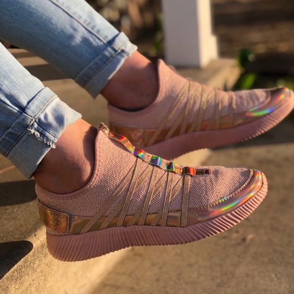 Four Hearts Boutique Shoes - “Candace” Mauve Sock Sneakers